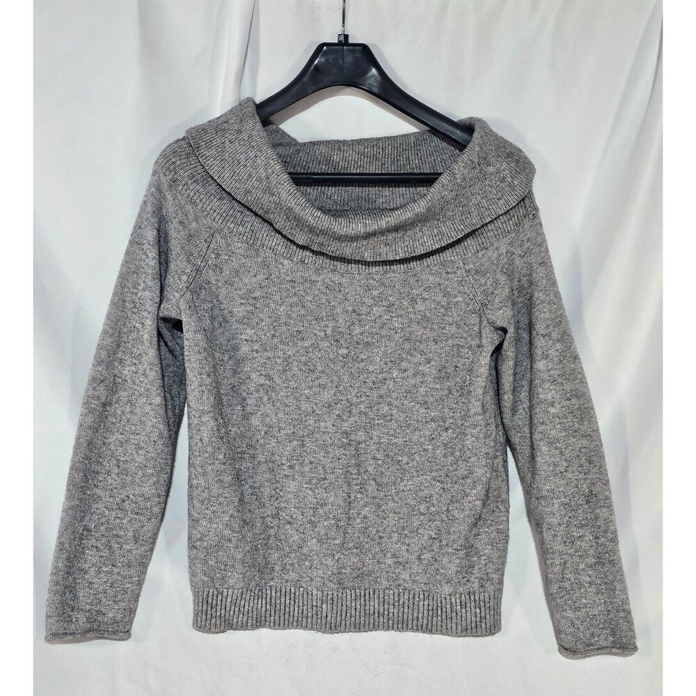 by ANTHROPOLOGIE Sweater Womens Gray Cowl Neck Tunic Sweater Sz M Viscose EUC - Picture 2 of 10